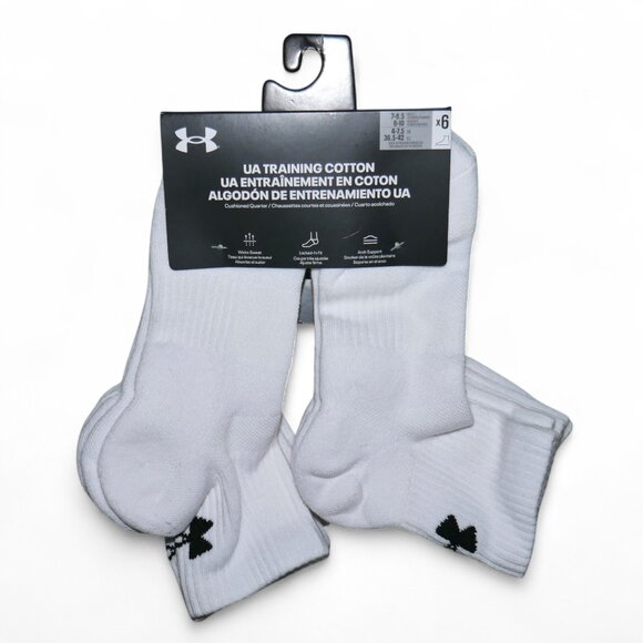 Under Armour Training Quarter Ankle Socks 6 Pair Size Medium Men's 7-8.5 NEW - Picture 1 of 7